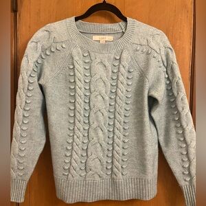 The Loft Light Blue Cable Knit Sweater Petite Small
